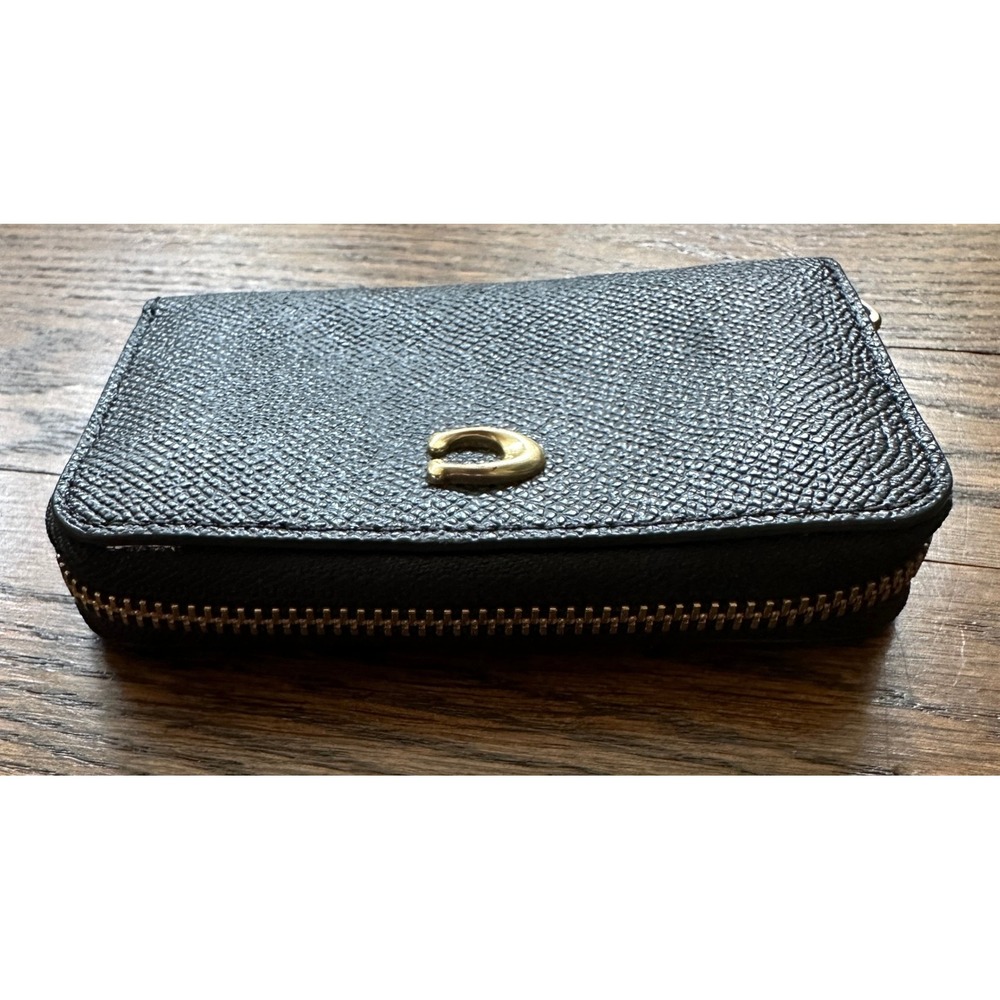 Authentic Coach Women Sm Zip Around Card Case Wallet Premium Crossgrain Leather - Picture 4 of 8